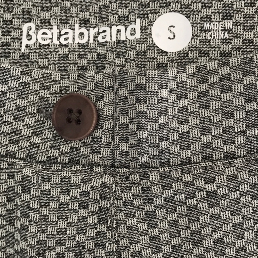 Betabrand Gray Mini Check Boot Cut Dress Pants S - Picture 8 of 10